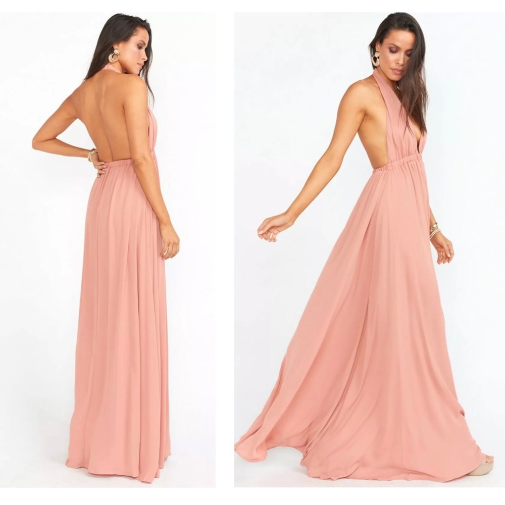 Show Me Your MuMu Peach Halter Maxi Dress